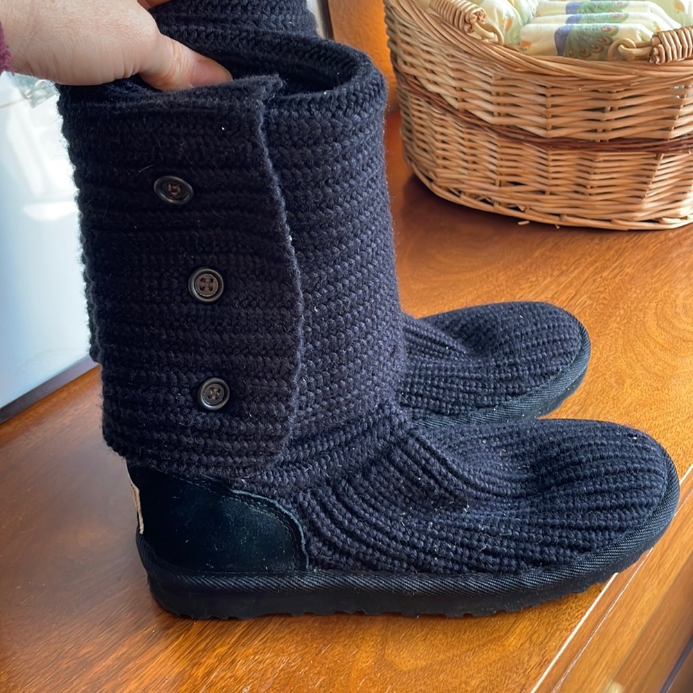 Black Sweater Ugg’s with Buttons